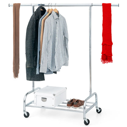 Clothes Rail, Heavy-Duty Clothes Rail, Extandable Clothes Rail, Clothes Rail on Wheels, with Shelf, Tatkraft Tiger, 1