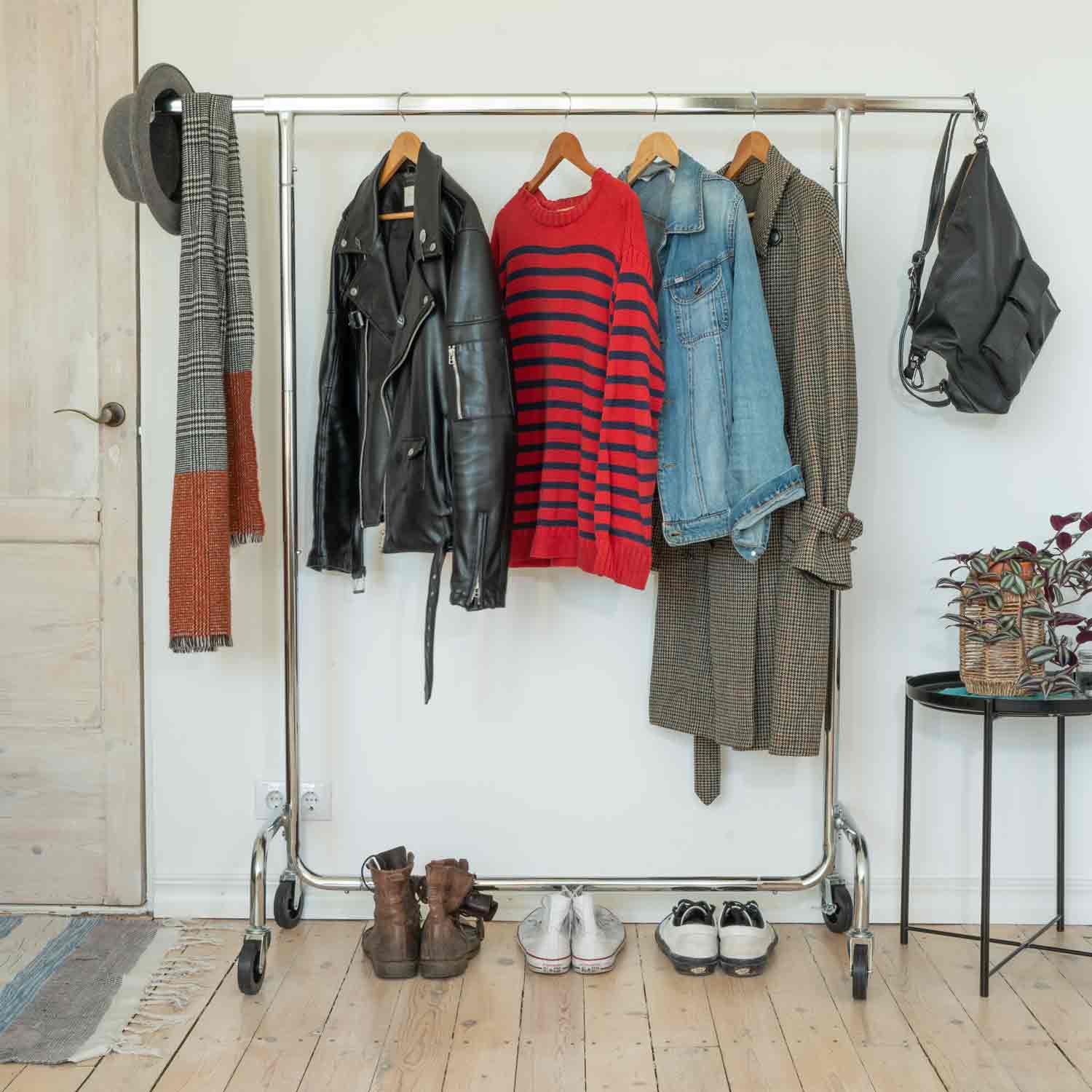 Heavy Duty Clothes Rail, 130 kg, Industrial Clothes Rail, Extendable Clothes Rail, Clothes Rail on Wheels, Tatkraft Didrik, 2