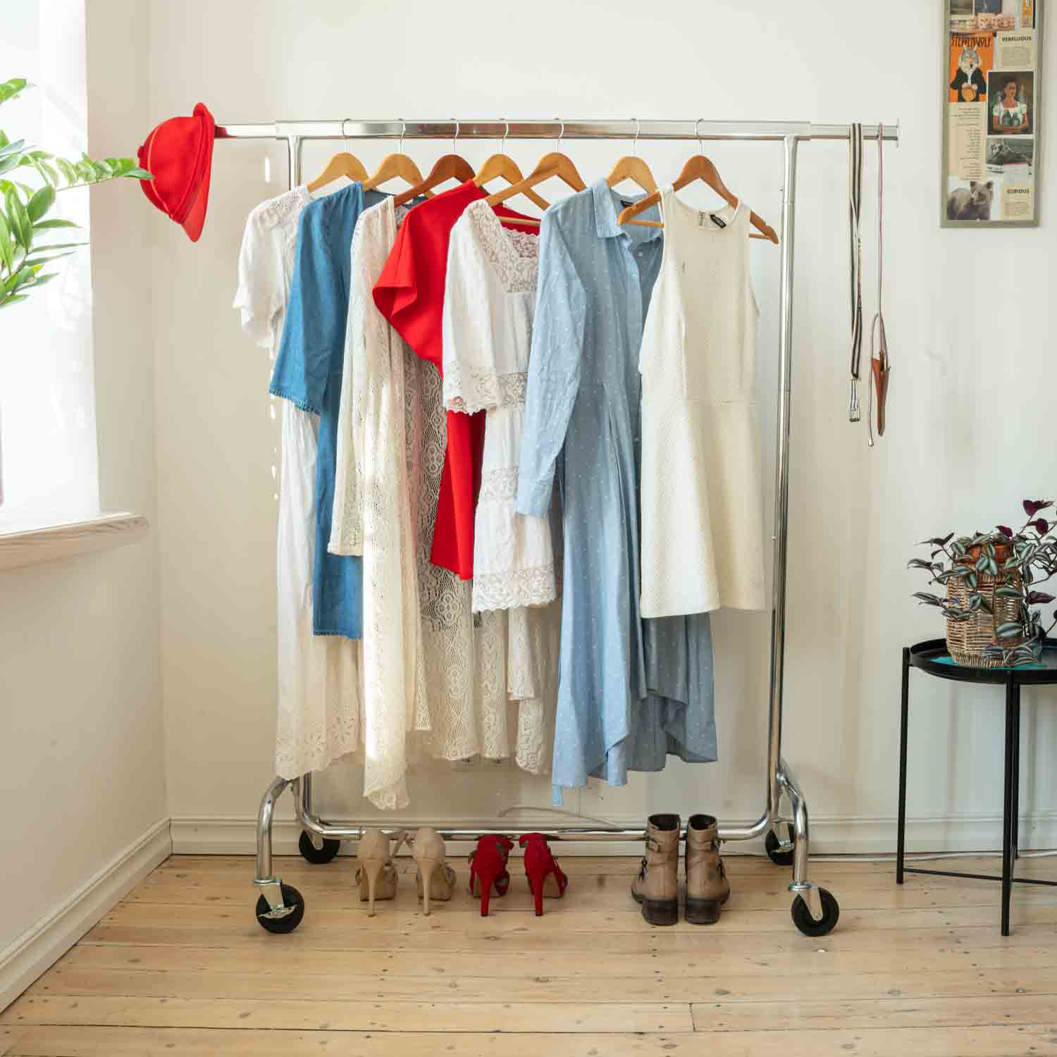 Heavy Duty Clothes Rail, 130 kg, Industrial Clothes Rail, Extendable Clothes Rail, Clothes Rail on Wheels, Tatkraft Didrik, 3