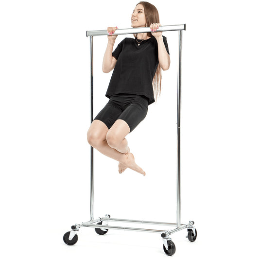 Heavy Duty Clothes Rail on Wheels, Holds up to 100kg, Collapsible Clothes Rack, Tatkraft Darren