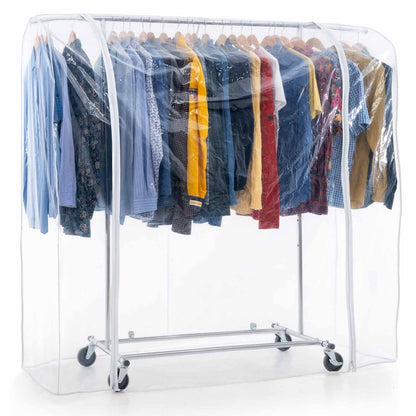 Heavy Duty Clothes Rail, Clothes Rail with Cover, Wardrobe on Wheels, 100 Kg Load Capacity, Tatkraft Drogo & Big