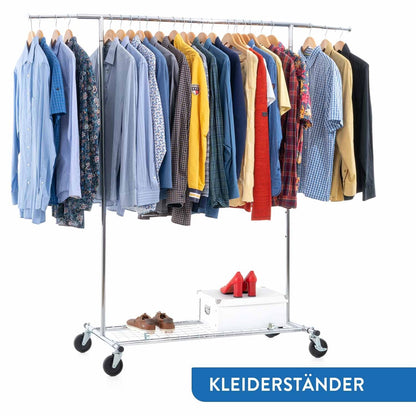 Heavy Duty Clothes Rail, with Shelf, Clothes Rail with Cover, Wardrobe on Wheels, 100 Kg Capacity, Tatkraft Duncan & Big, 2