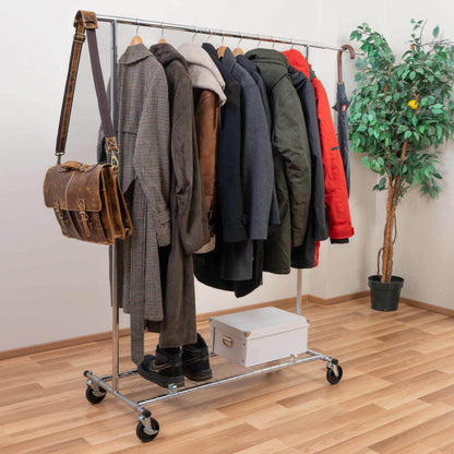 Heavy Duty Clothes Rail, with Shelf, Clothes Rail with Cover, Wardrobe on Wheels, 100 Kg Capacity, Tatkraft Duncan & Big, 6