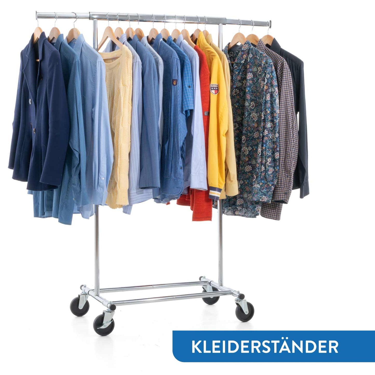 Heavy Duty Clothes Rail, Clothes Rail with Cover, Wardrobe on Wheels, 100 Kg Capacity, Tatkraft Darren & Protector, 2