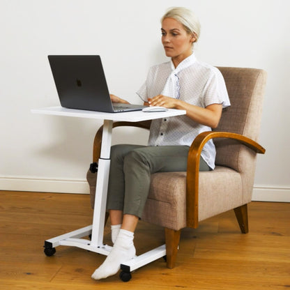 High Quality Mobile Laptop Stand Desk Adjustable Height 52-84cm 4 casters (with locking device), Tatkraft Cheer