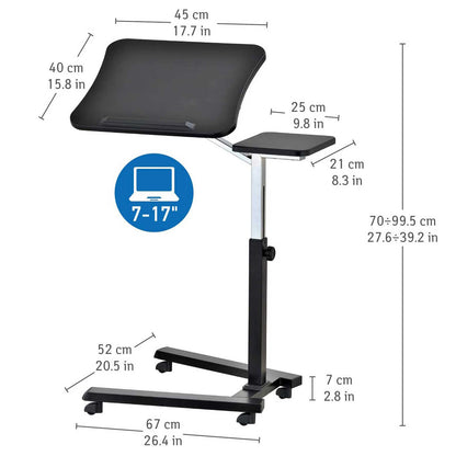 Laptop Table Desk with Mouse Board Portable Adjustable Folding Black Comfort in Any Position, Tatkraft Joy, 10