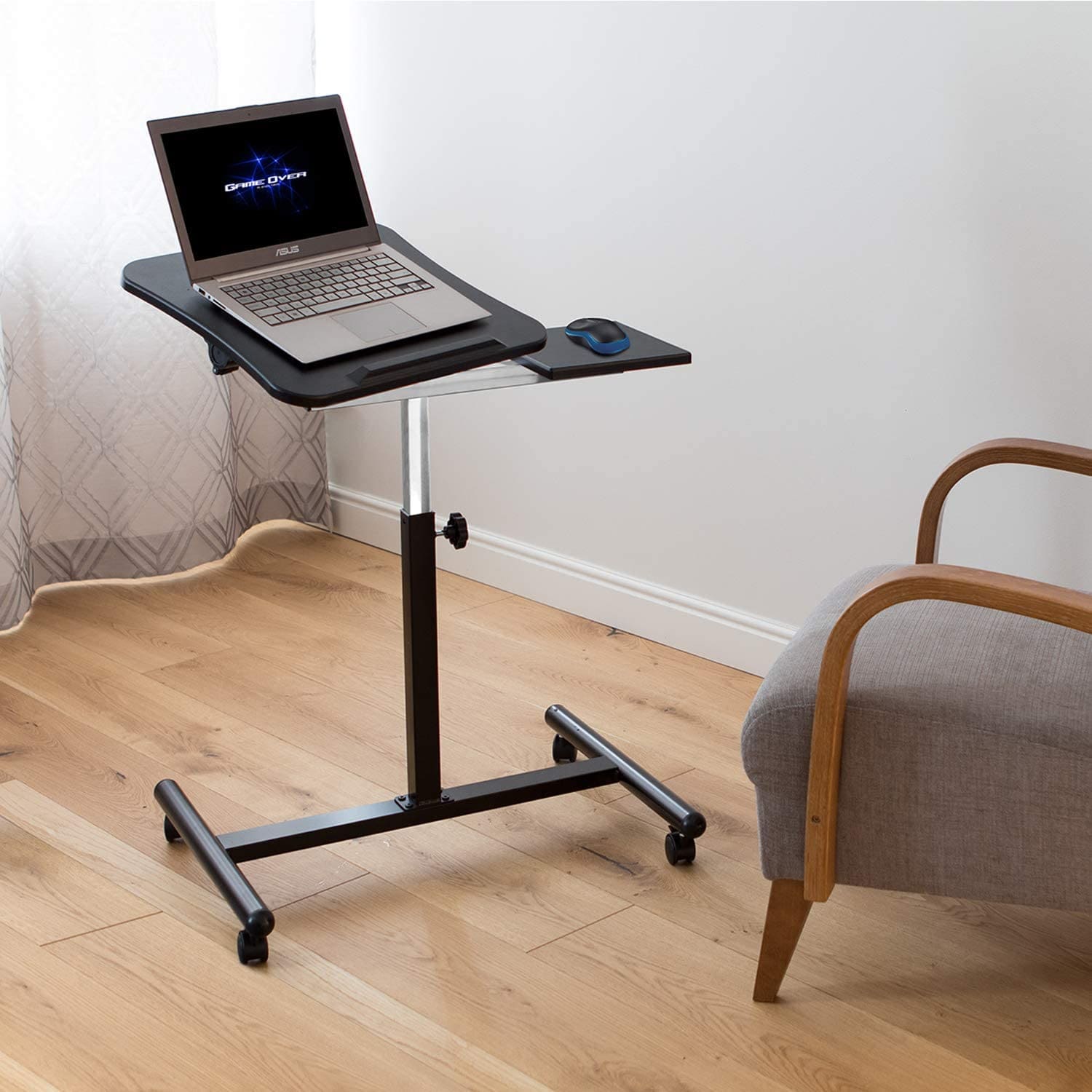 Laptop Table Stand on Wheels with Mouse Pad, Tatkraft Vanessa, 3