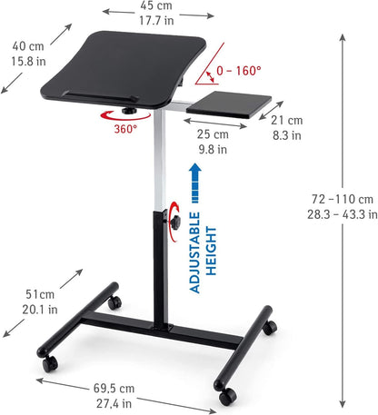 Laptop Table Stand on Wheels with Mouse Pad, Tatkraft Vanessa, 2