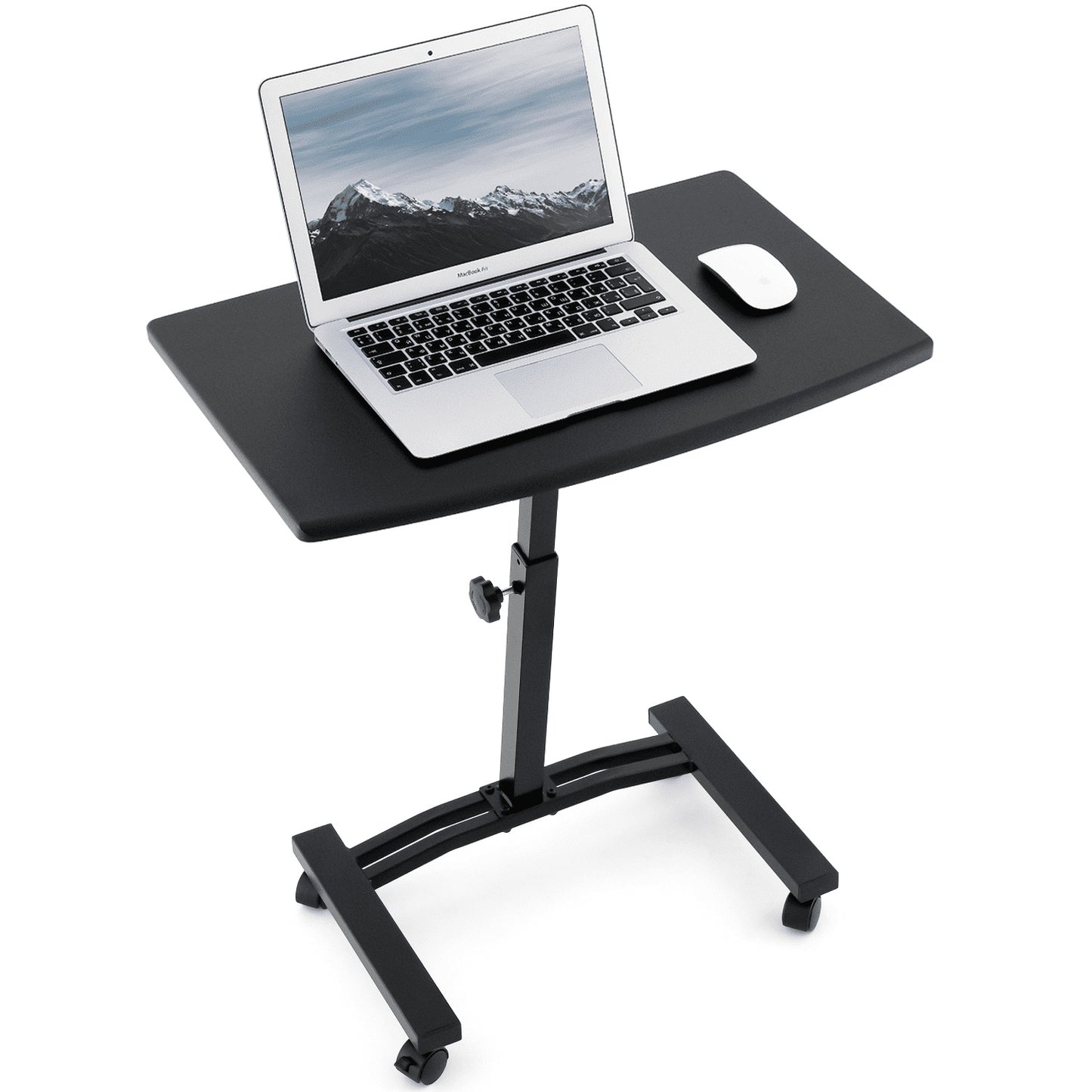 Mobile Laptop Stand Desk, Adjustable Height, Black, Tatkraft Dream