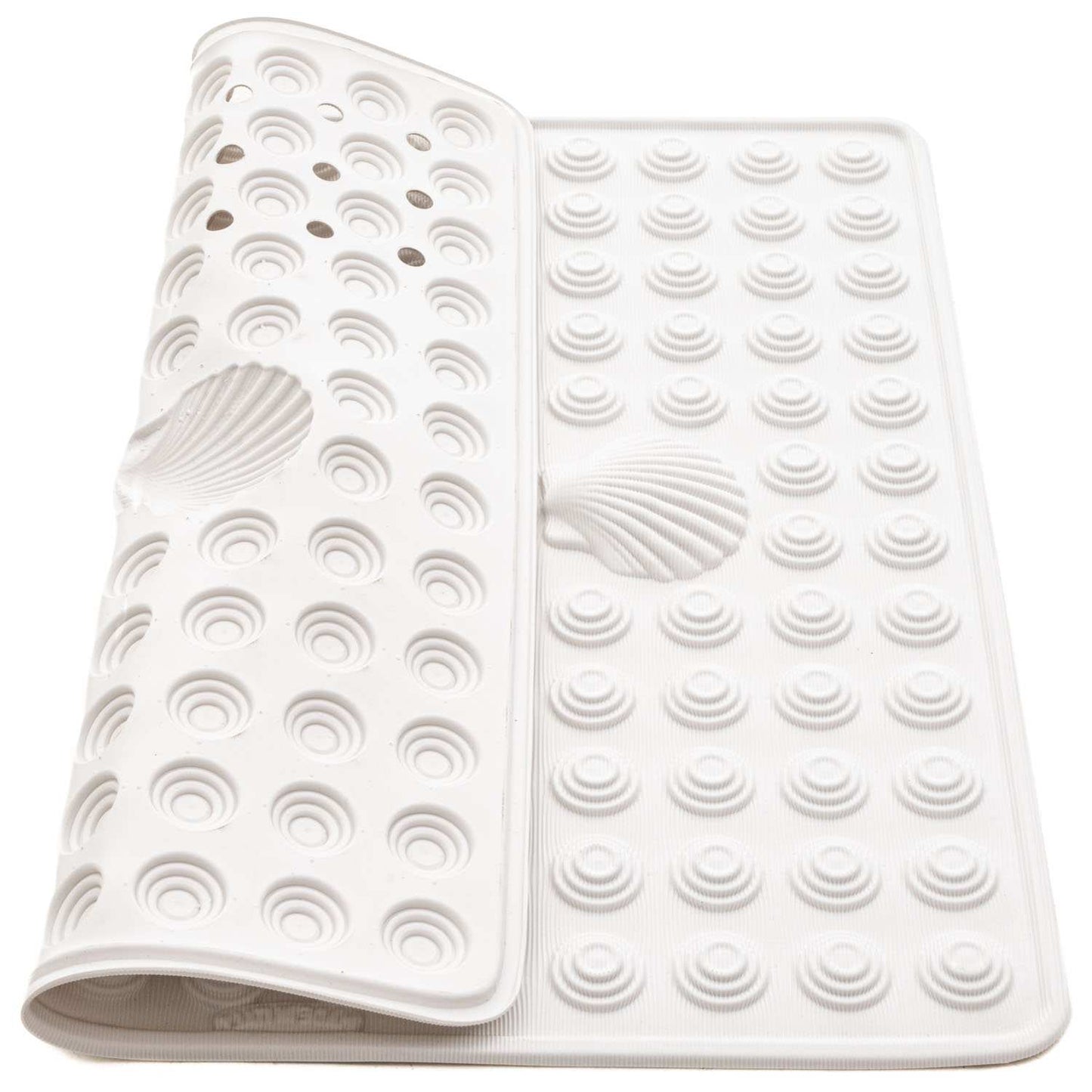 Non Slip Shower Mat, 48x48cm, Mildew Resistant, Machine Washable, White, Made in Italy, Tatkraft Shell