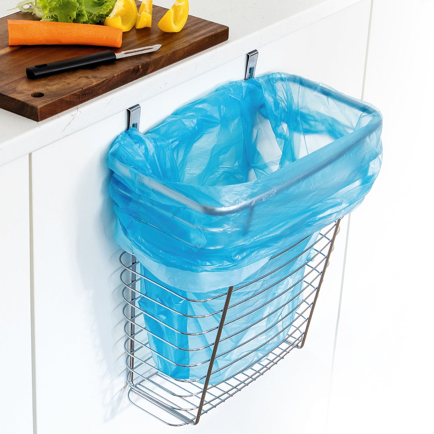 Over The Cabinet Door Waste Basket Or Storage Organizer, with detachable hooks, 10 L, Tatkraft Top