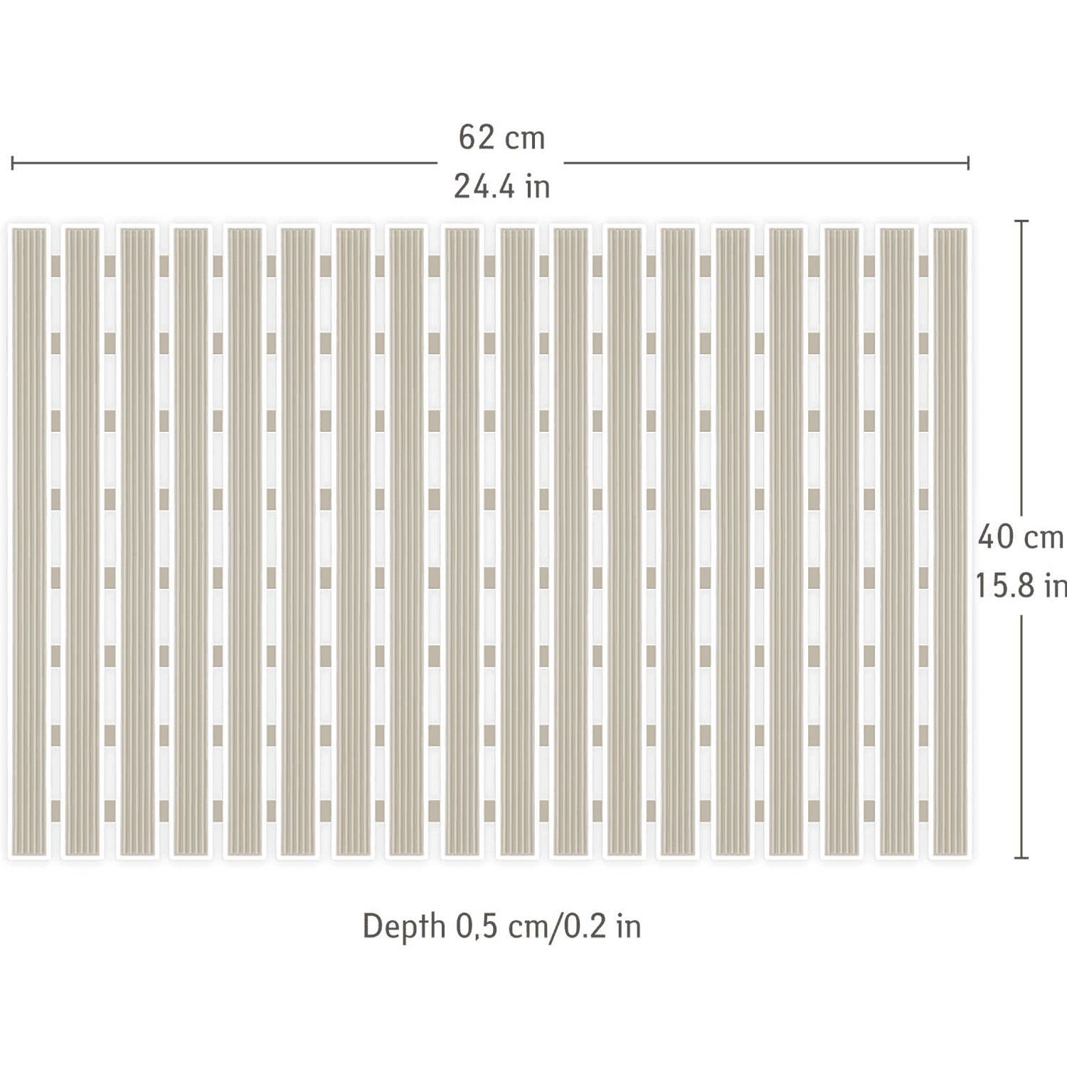 Tappetino antiscivolo per vasca da bagno, beige, Tatkraft Bond, 1