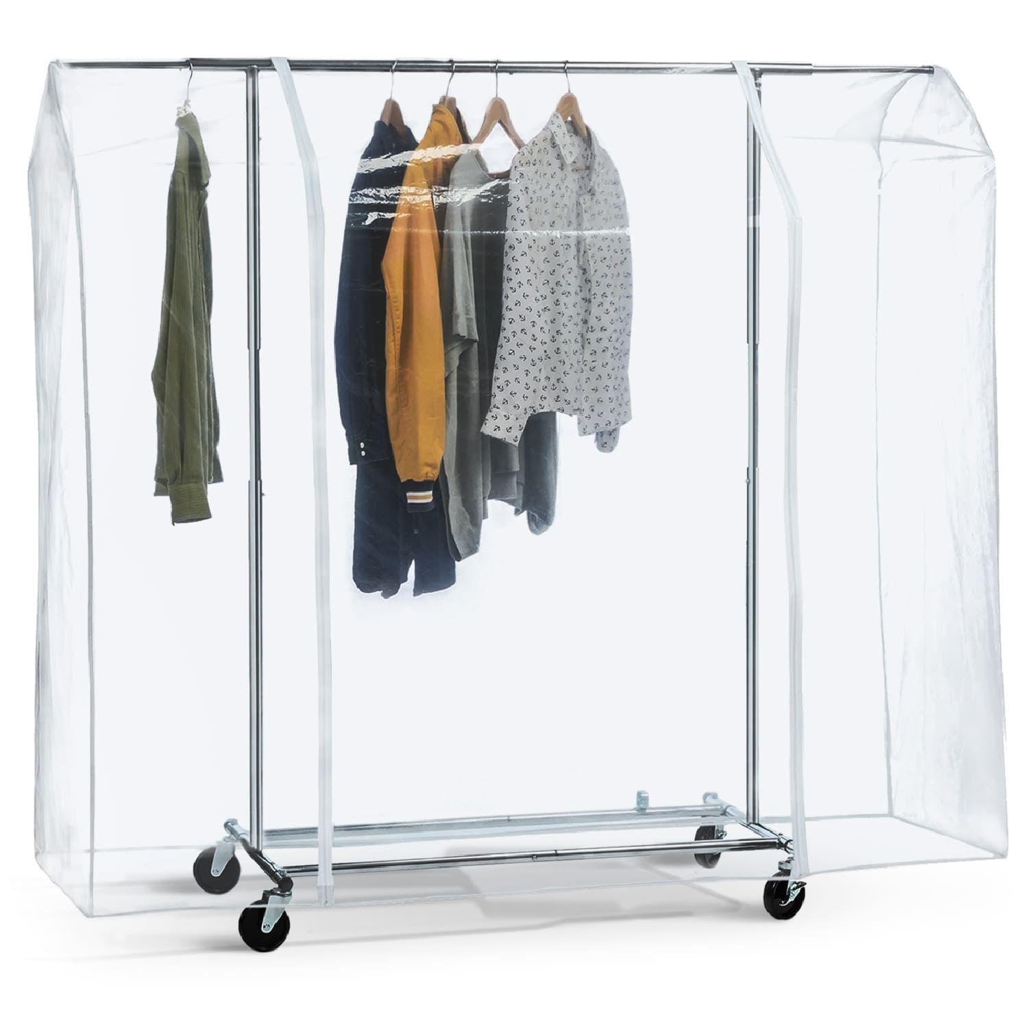 Housse Portant Vetement, Grande, L 183 cm, Housse pour Portant Vetement, Plastique Waterproof Transparent, Tatkraft BIG, 1