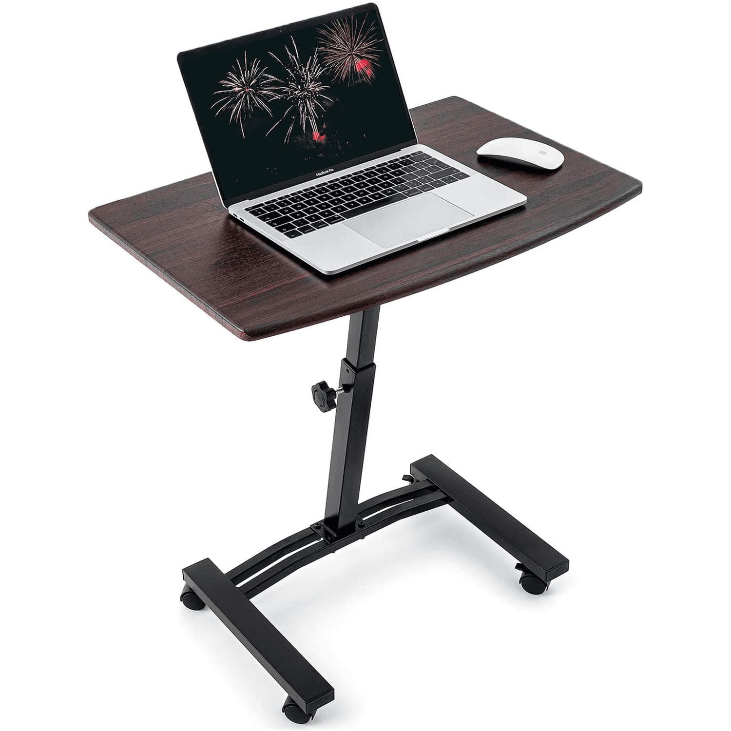 High Quality Mobile Laptop Stand Desk Adjustable Height 52-84 cm 4 casters (with locking device), Tatkraft Salute, 1