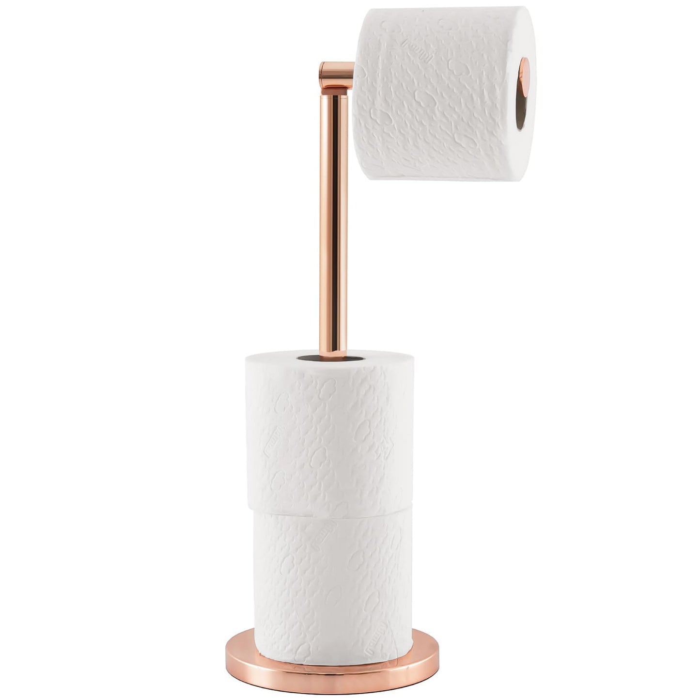 Free Standing Toilet Roll Holder, Rose-Gold, Tatkraft Tess