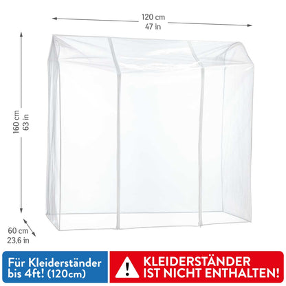 Transparent Clothes Rail Cover, Protection from UV Rays, with 2 Zippers, Tatkraft Protector, 3