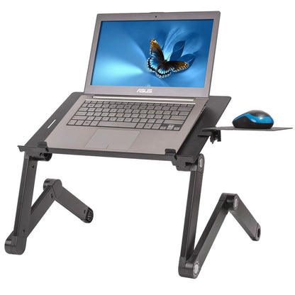 Folding Laptop Table with Mouse Pad, USB Powered Fans, Adjustable Laptop Stand, WonderWorker Einstein