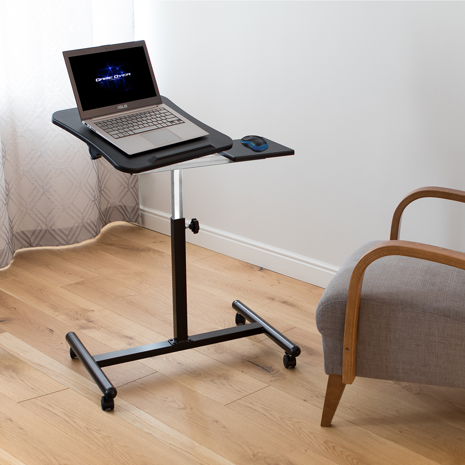 Tatkraft Vanessa Laptop Table Stand On Wheels With Mouse Pad Tatkraft
