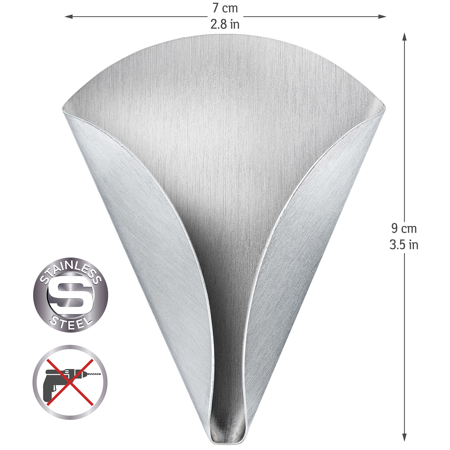 Stainless Steel Tatkraft Eva 4 Pack Adhesive Towel Holder Up to 2 kg 